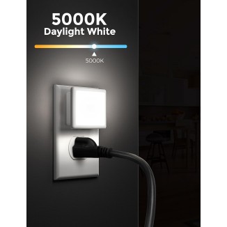 LED Night Lights Plug into Wall, [6-Pack] Plug in Night Light, Dusk-to-Dawn Sensor, 5000K Daylight 0.3W Bright Nightlight Auto-On/Off for Adults Kids Room Bedroom Bathroom Hallway Kitchen