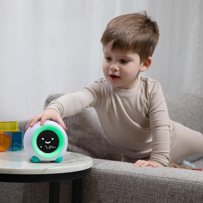 Ready to Rise Children's Sleep Trainer, Night Light, Sound Machine and OK to Wake Alarm Clock for Toddlers and Kids - Arctic Blue