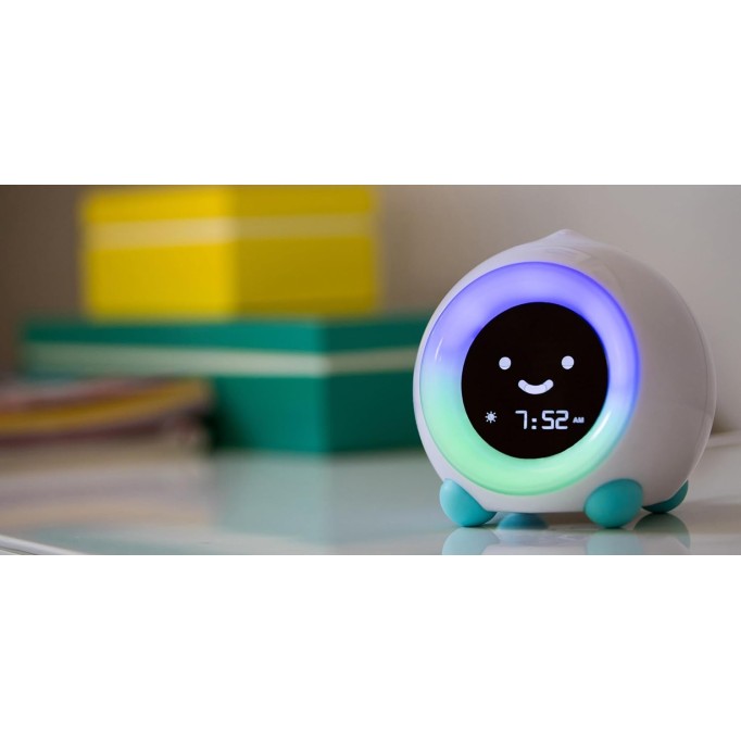 Ready to Rise Children's Sleep Trainer, Night Light, Sound Machine and OK to Wake Alarm Clock for Toddlers and Kids - Arctic Blue