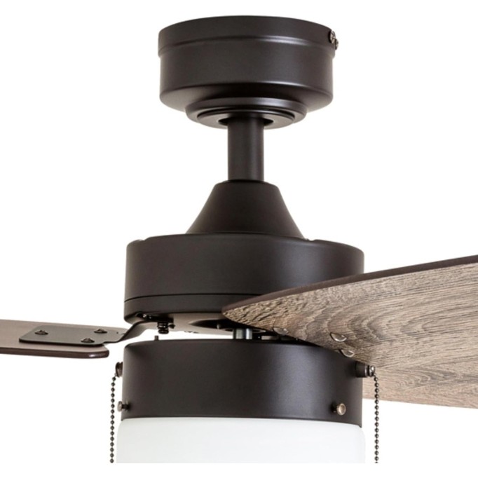 42 Inch Modern Farmhouse LED Ceiling Fan with Light, Pull Chain, Dual Mounting Options, Dual Finish Blades, Reversible Motor - 51015-01 (Bronze)