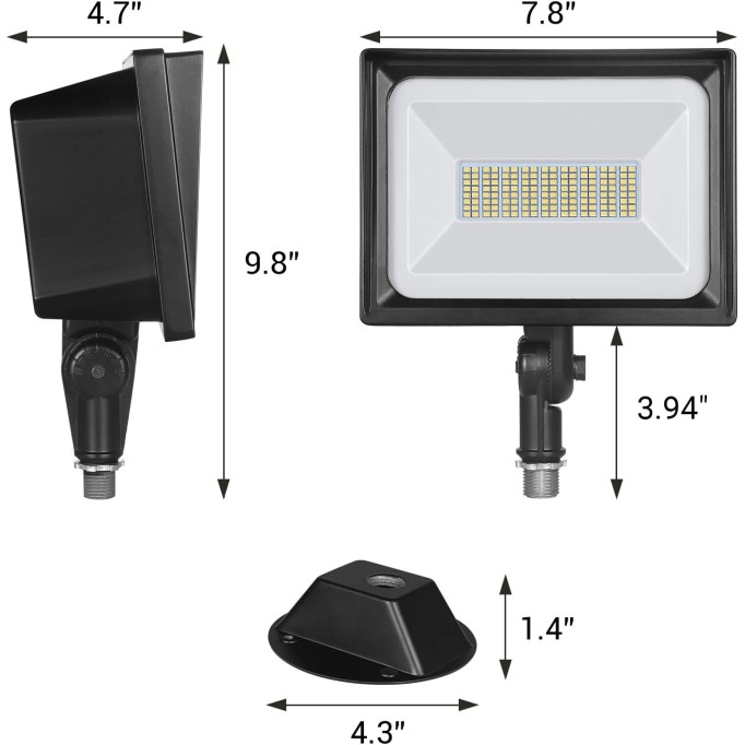 2-Pack 65W LED Flood Light Outdoor, 6670 LM Super Bright Security Lights Switch Controlled, IP65 Waterproof, 5000K Flood Lights Outdoor for Yard, Garage, Garden, UL Listed