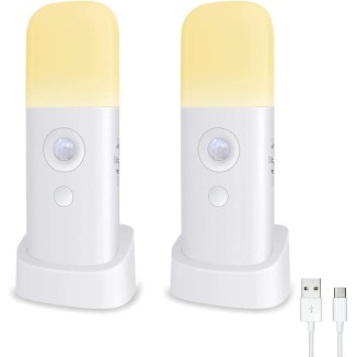 Motion Sensor Night Light Indoor, 2000mAh Battery Operated Lights, Cordless Table Lamps for Kids, 5 Stages Dimmable LED Nursery Night Lights for Bedroom, Bathroom, Hallway