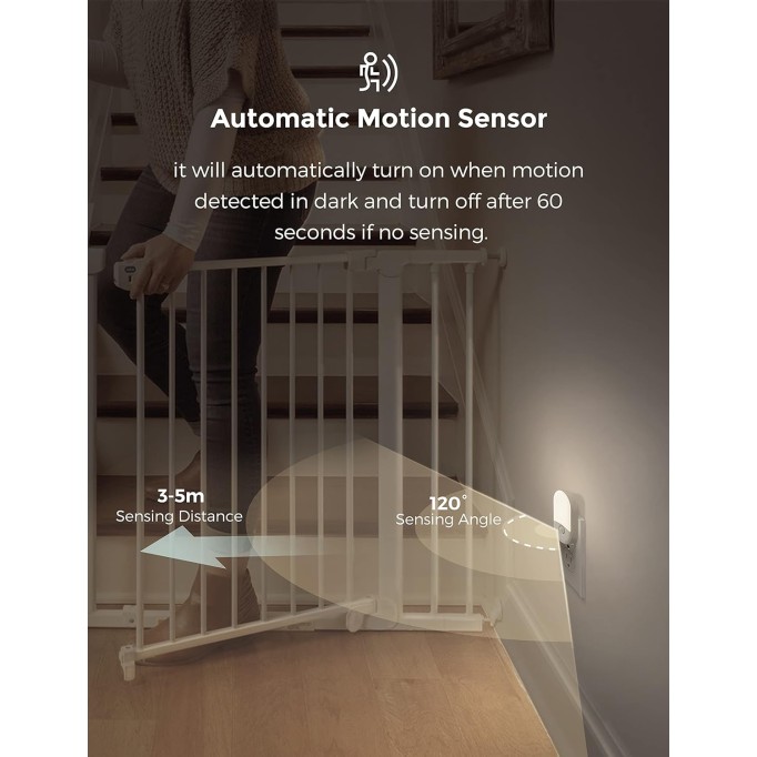 Motion Sensor Night Light, [2 Pack] Motion Activated Night Light, Daylight White, Adjustable Brightness, Motion Sensor Light Indoor Plug in for Nursery, Kids, Bedroom, Bathroom Night Light