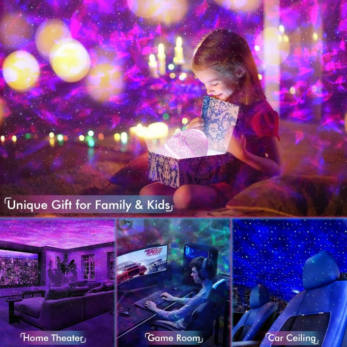 Star Projector, Galaxy Projector for Bedroom, Remote Control & White Noise Bluetooth Speaker, 14 Colors LED Night Lights for Kids Room, Adults Home Theater, Party, Living Room Decor