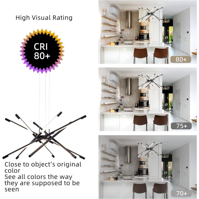 Modern Led Ceiling Light Dimmable Black Chandelier Embedded Installation Fixture,Sputnik Pendant Light Pluggable New Art Lamp for Kitchen,Living Room Decoration Easy to Install(12 Heads)