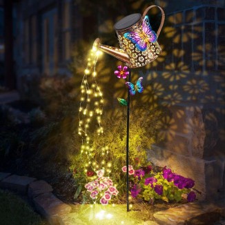 Solar Watering Can with Lights Outdoor Garden,Waterproof Garden Stake Lights Decoration for Yard Lawn Patio Pathway Front Porch Landscape Gardening Gifts for Mom Grandma Women Birthday Gift