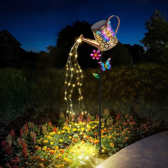 Solar Watering Can with Lights Outdoor Garden,Waterproof Garden Stake Lights Decoration for Yard Lawn Patio Pathway Front Porch Landscape Gardening Gifts for Mom Grandma Women Birthday Gift