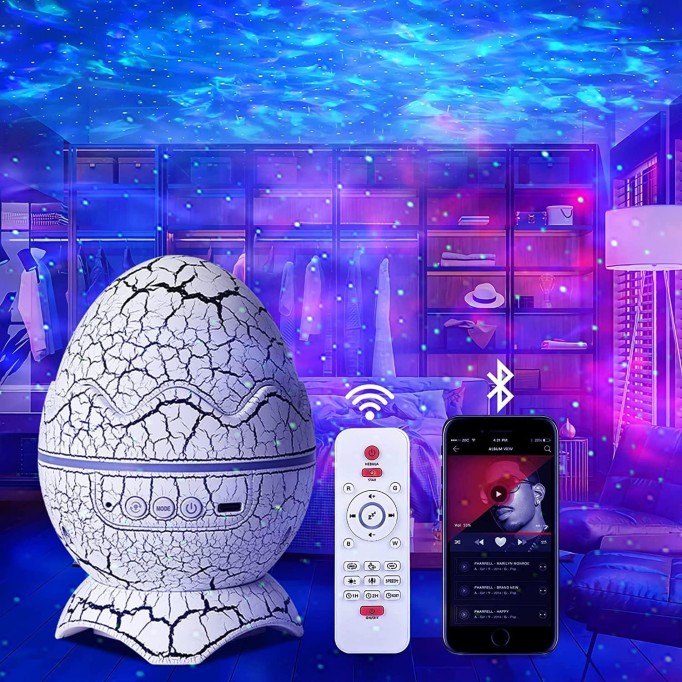 Dinosaur Egg Galaxy Star Projector Starry Light with Wireless Music Player, Night Light with White Noise, Nebula,Timer & Remote Control Best Gift & Decoration for Children's and Adults' Bedroom