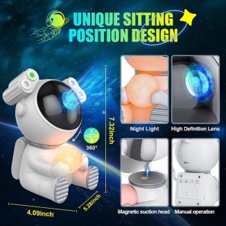 Astronaut Galaxy Star Projector 2.0 Night Light - 2023 Upgrade Galaxy Light Projector with Timer and Remote Control, Star Light Projector for Bedroom, Star Projector Night Light for Kids and Adults