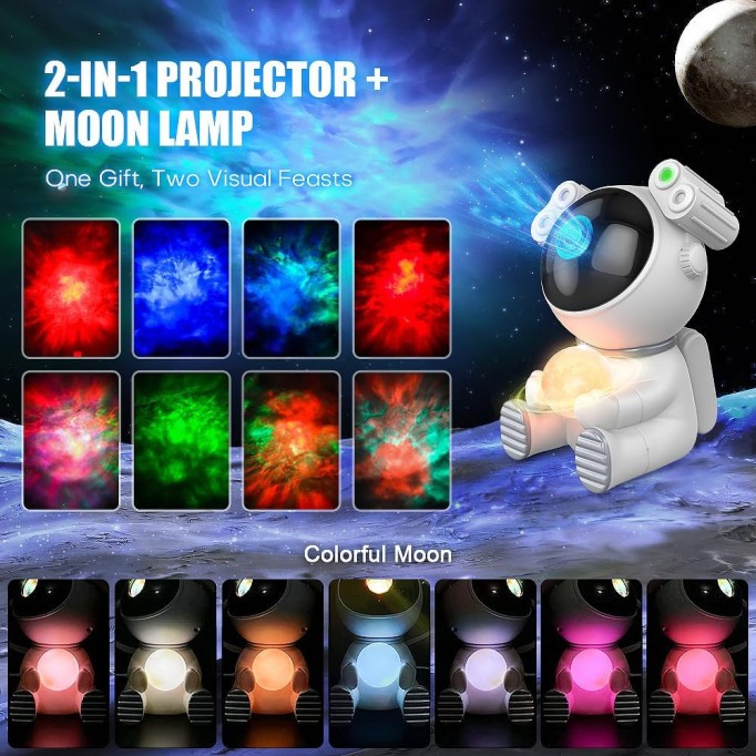 Astronaut Galaxy Star Projector 2.0 Night Light - 2023 Upgrade Galaxy Light Projector with Timer and Remote Control, Star Light Projector for Bedroom, Star Projector Night Light for Kids and Adults