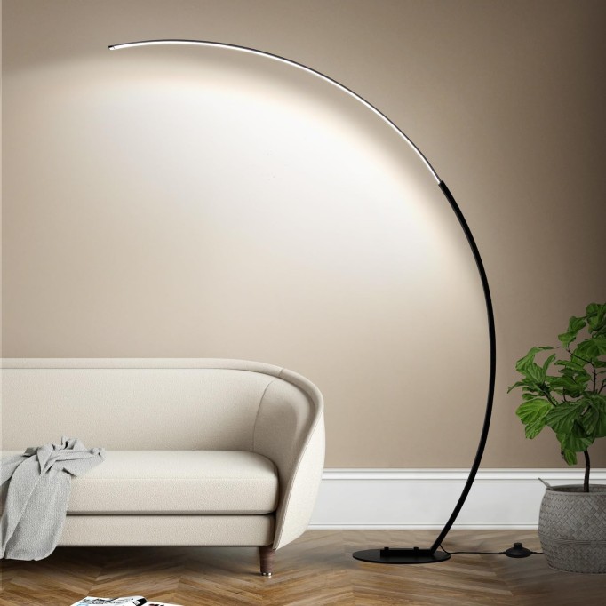 Dimmable LED Floor Lamp with 3 Color Temperatures, Ultra Bright 2000LM Arc Floor Lamps for Living Room, Modern Standing Tall Lamp with Remote Control Reading Floor Lamp for Bedroom Office Classroom