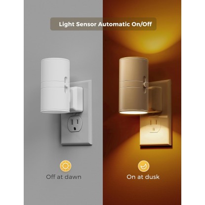 Amber Night Light Yellow Night Light, Dimmable Night Light, Dusk to Dawn Sensor, Soft Night Light Sleep Light, 0-100LM, Modern Night Light Warm for Bedroom Bathroom Hallway Nursery Kids, 2 Pack