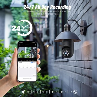 Light Bulb Security Camera 5G WiFi 2K Light Socket Security Cameras Wireless Outdoor EseeCloud, Eagle Eye Camera 360 Motion Detection Siren Alarm Lightbulb Camera Two Way Talk Color Night Vision