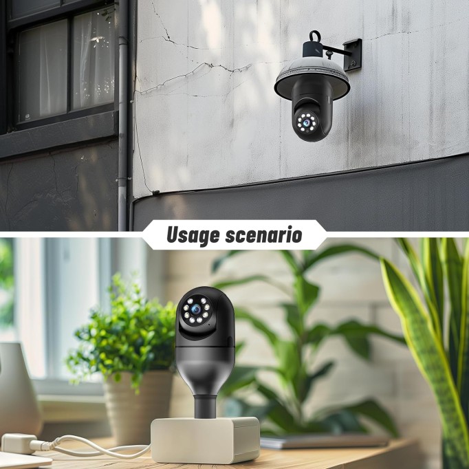 Light Bulb Security Camera 5G WiFi 2K Light Socket Security Cameras Wireless Outdoor EseeCloud, Eagle Eye Camera 360 Motion Detection Siren Alarm Lightbulb Camera Two Way Talk Color Night Vision