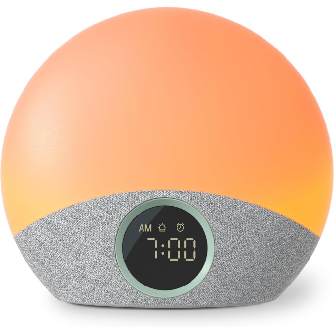 Sunrise Alarm Clock Wake Up Light Sound Machine for Sleep, White Noise Machine with Dimmable Night Light, 30 Soothing Sleep Sounds 7 Colors, Brown Noise Sleep Aid, Ideal Gift Baby Kids Adult