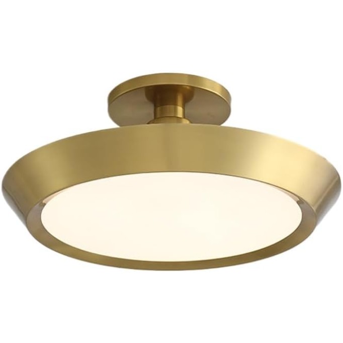 Circular Simple Semi Flush Mount Ceiling Light Fixture Warm/Cold/Neutral Light is Adjustable Ceiling Lamp Iron Lamp Body Indoor Chandelier Lighting for Living Room, Study and Laundry Room